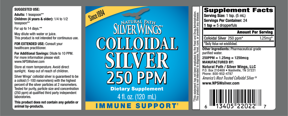 Colloidal Silver 250PPM Dropper