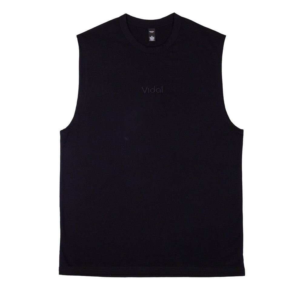 Vidal Men's Center Chest Active Blend Tank - Black
