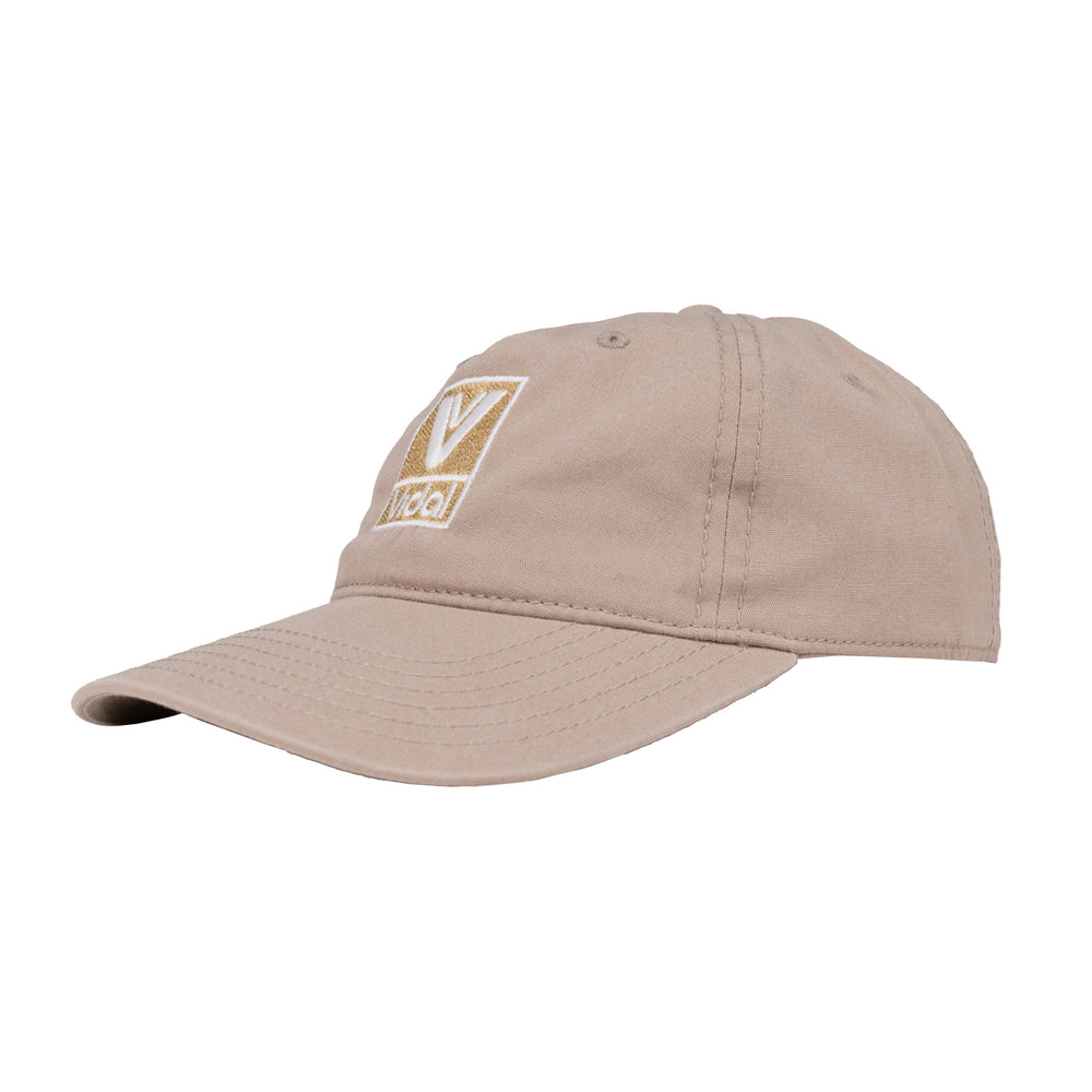 Vidal Stacked Logo Five Panel Cap - Sand