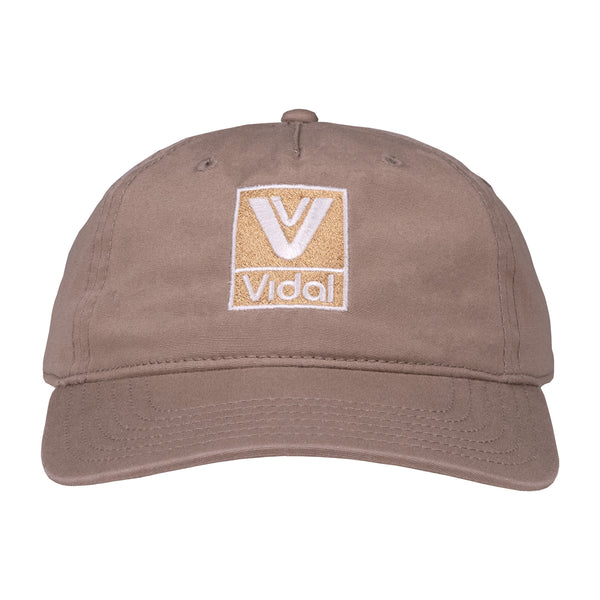 Vidal Stacked Logo Five Panel Cap - Sand
