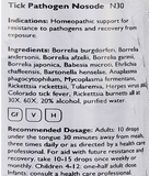 Tick Pathogen Nosode